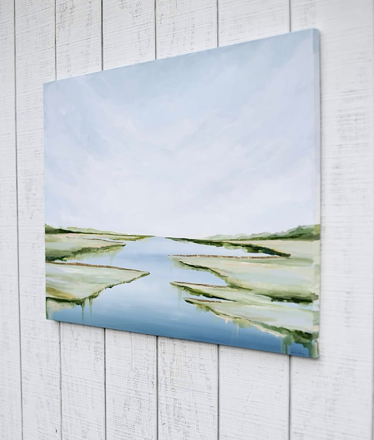 acrylic painting coastal marsh by julie wheeler